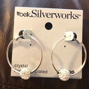 Silver works hoop earrings Silver plated